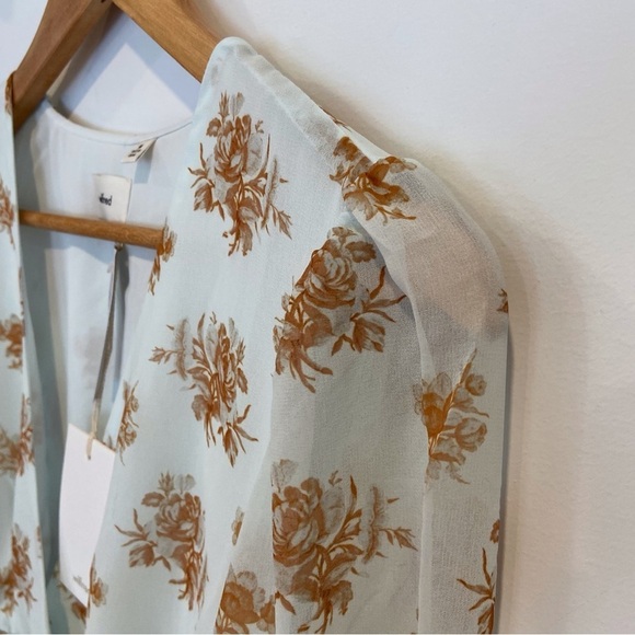 Artizia Wilfred Wistful top blouse Snowmelt babyblue maple wood neutral maroon M - Picture 6 of 13